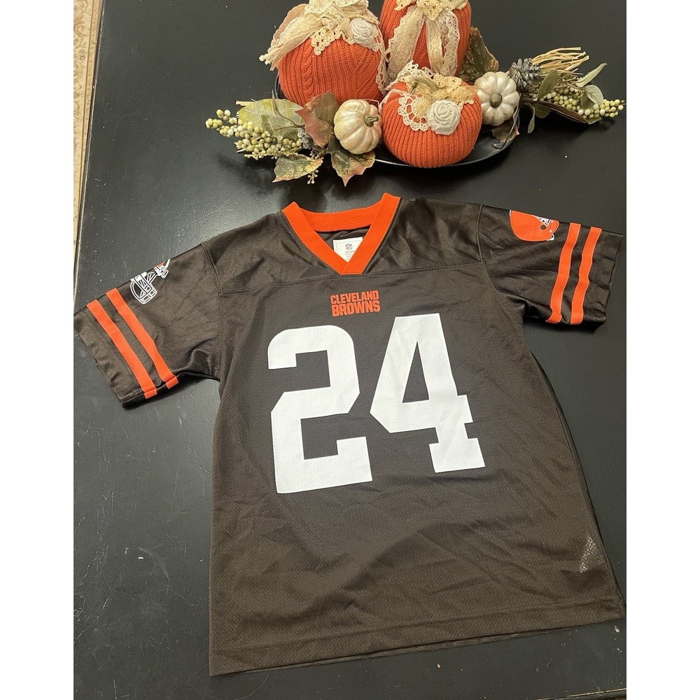 NFL Team Apparel Cleveland Browns Nick Chubb #24 Youth L 12-14 Brown Jersey